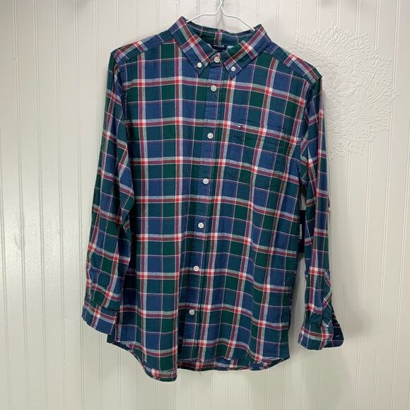 Youth boys Tommy Hilfiger long sleeve plaid shirt - Picture 1 of 4